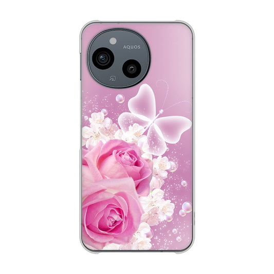 AQUOS sense9 SHG14 au 高画質仕上げ 背面印刷 ハードケースロマンチックなバラ