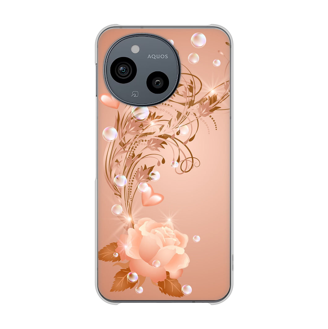 AQUOS sense9 SHG14 au 高画質仕上げ 背面印刷 ハードケースロマンチックなバラ