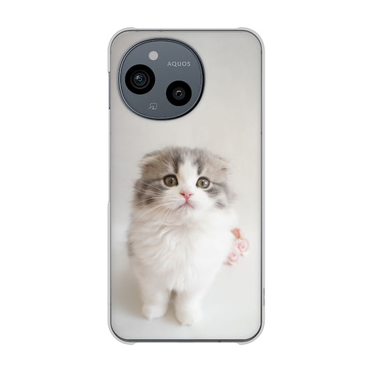 AQUOS sense9 SHG14 au 高画質仕上げ 背面印刷 ハードケース 【VA803 まっていますネコ】