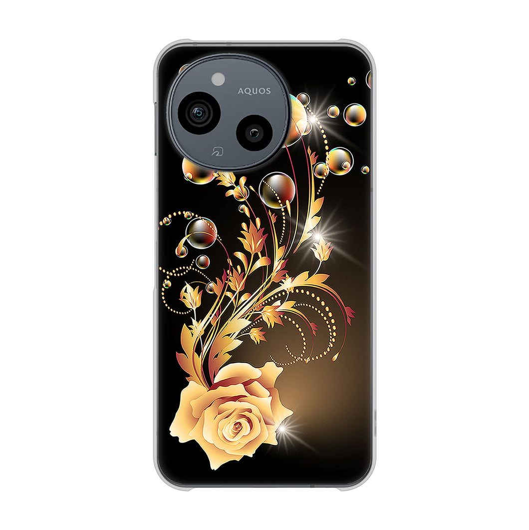 AQUOS sense9 SHG14 au 高画質仕上げ 背面印刷 ハードケースロマンチックなバラ