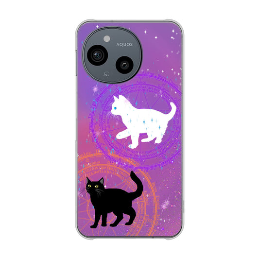 AQUOS sense9 SHG14 au 高画質仕上げ 背面印刷 ハードケース魔法陣猫