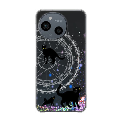 AQUOS sense9 SHG14 au 高画質仕上げ 背面印刷 ハードケース魔法陣猫