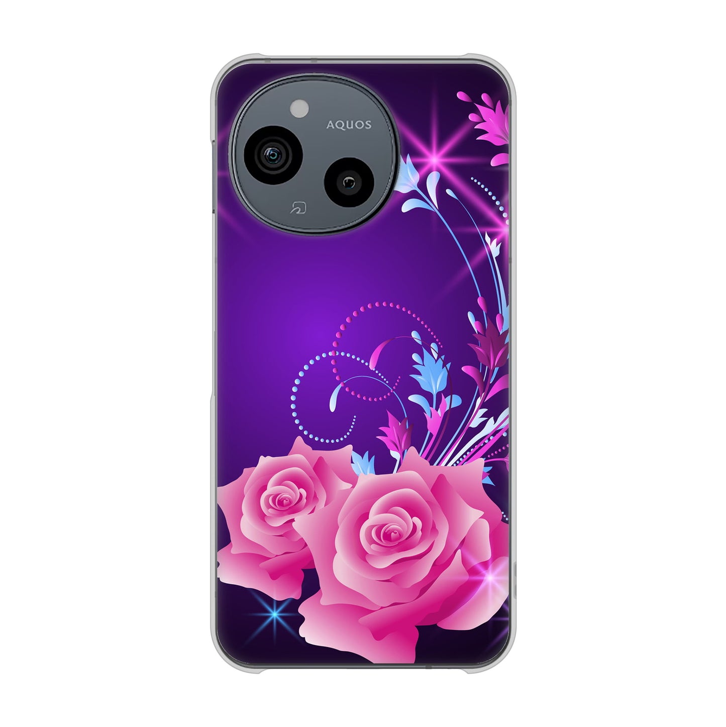 AQUOS sense10 SHG15 au 高画質仕上げ 背面印刷 ハードケースロマンチックなバラ