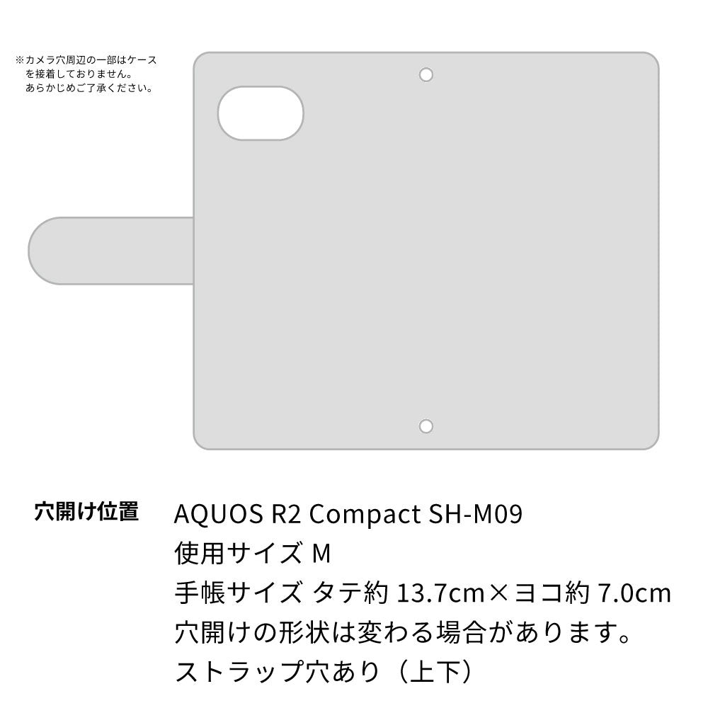 AQUOS R2 compact SH-M09 スマホケース 手帳型 くすみイニシャル Simple グレイス