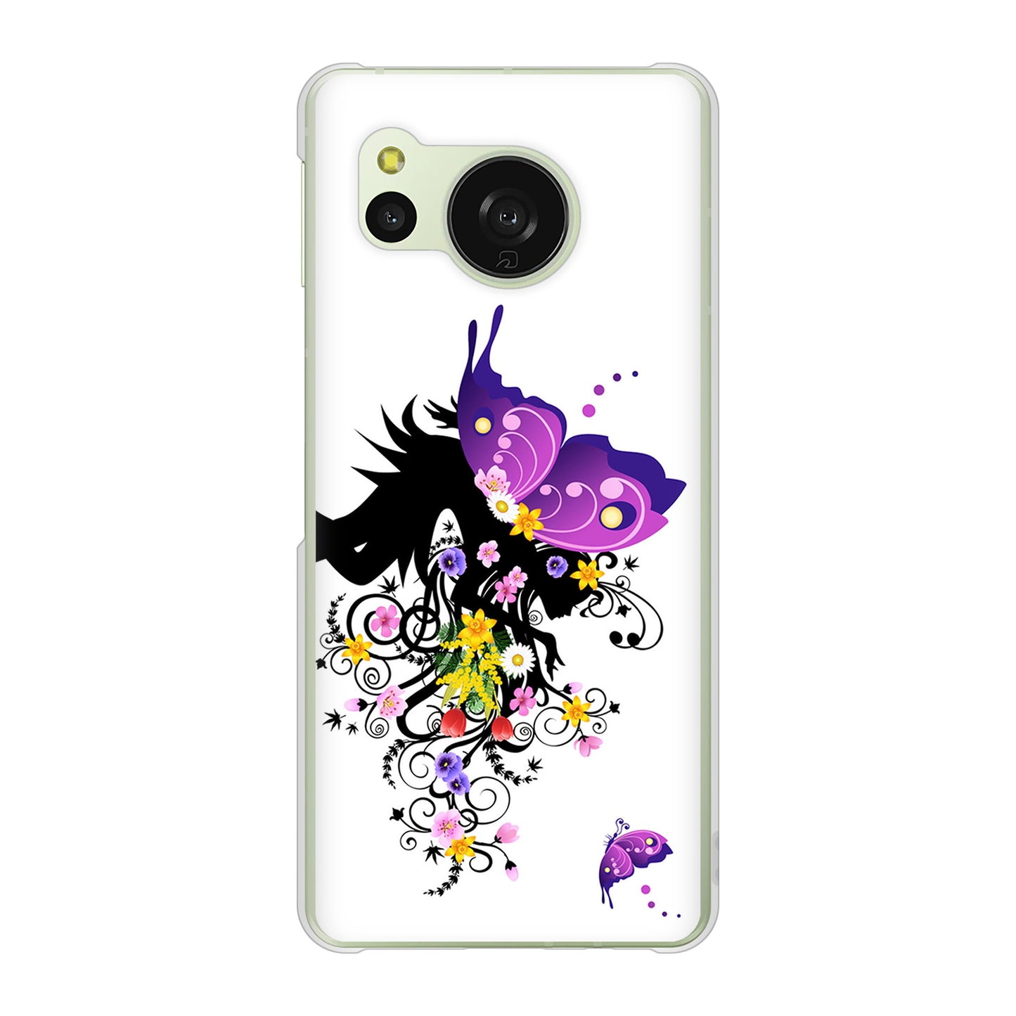 AQUOS sense8 SH-M26 高画質仕上げ 背面印刷 ハードケースバタフライ