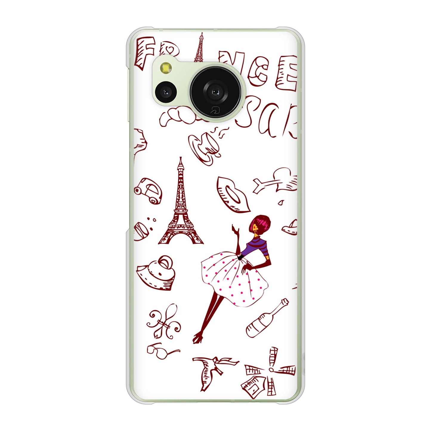 AQUOS sense8 SH-M26 高画質仕上げ 背面印刷 ハードケースLOVE フランス