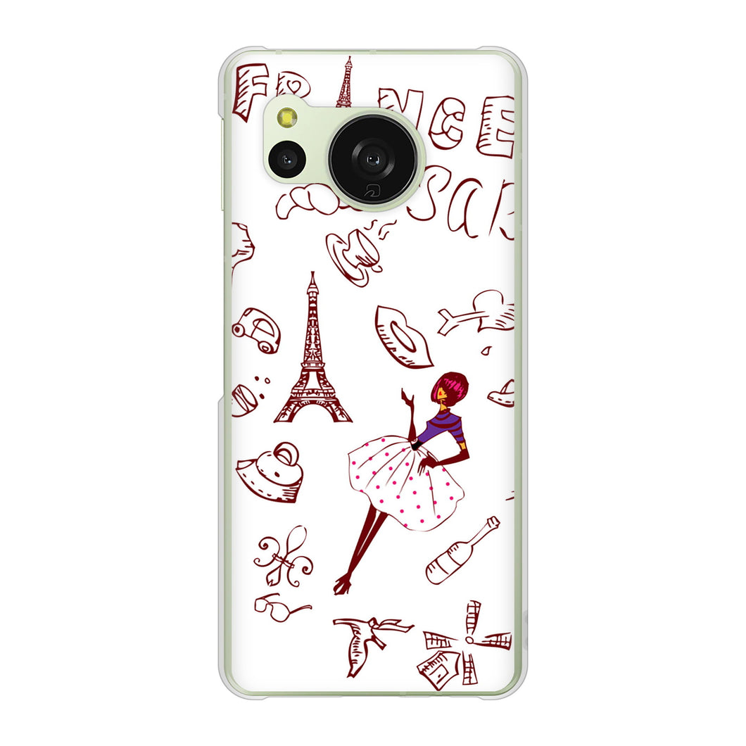 AQUOS sense8 SH-M26 高画質仕上げ 背面印刷 ハードケースLOVE フランス