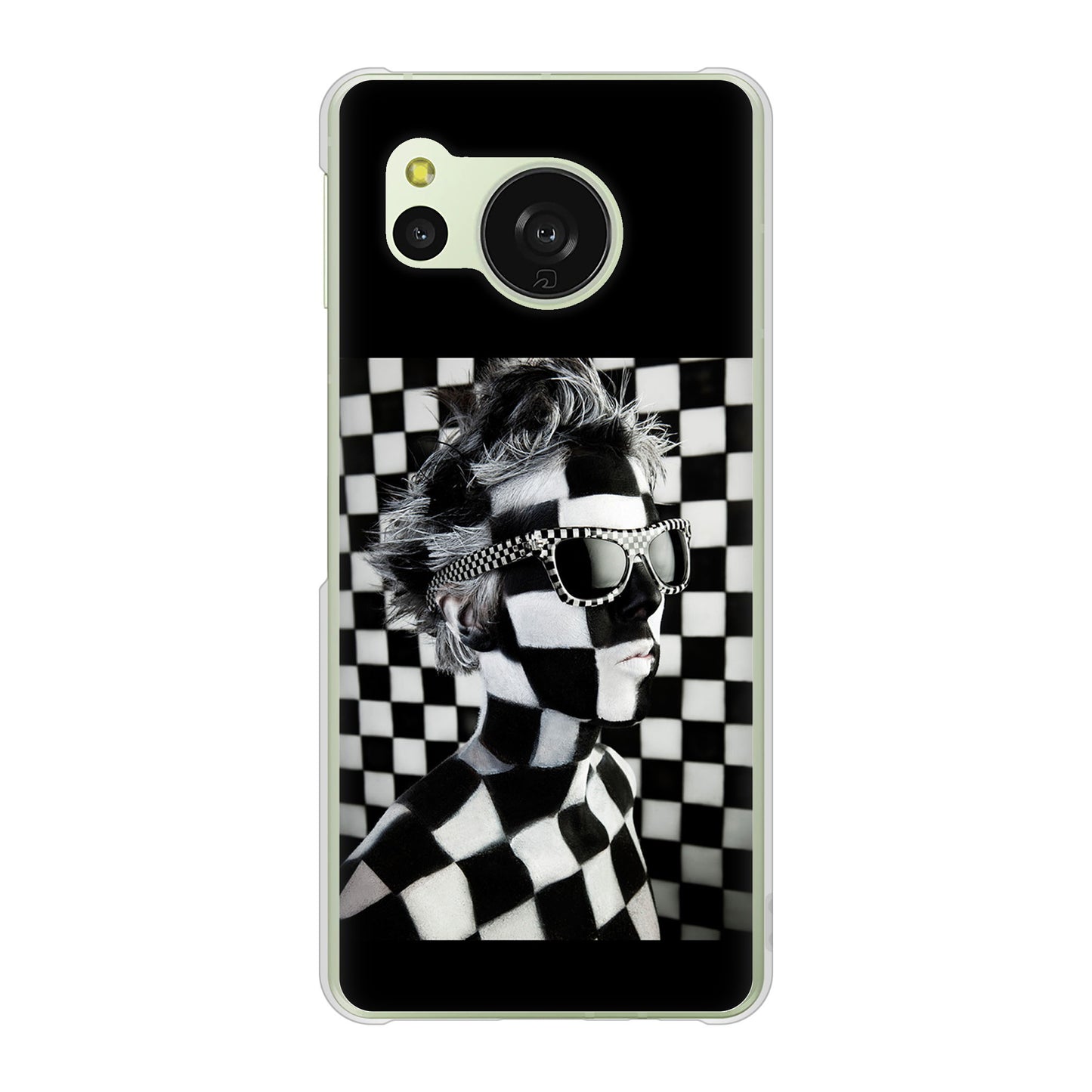 AQUOS sense8 SH-M26 高画質仕上げ 背面印刷 ハードケース 【357 bk&wh】