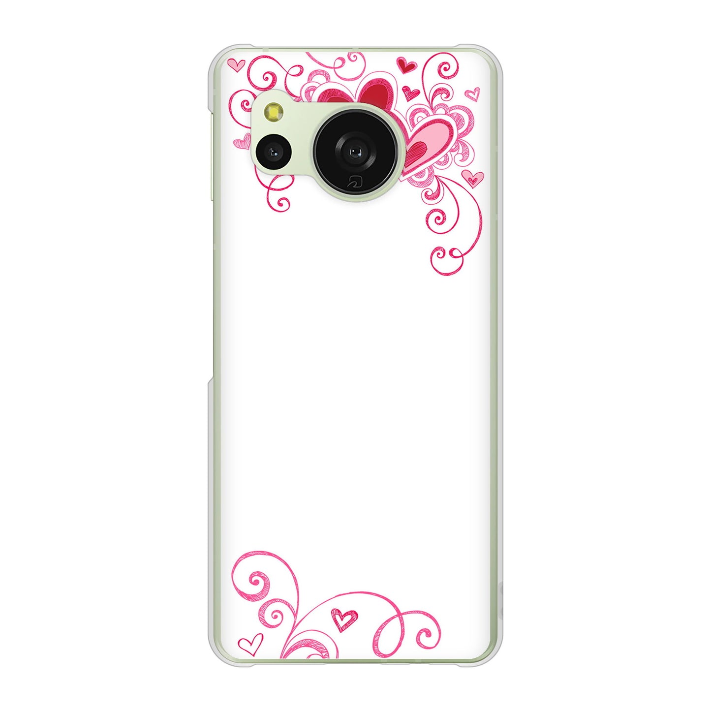 AQUOS sense8 SH-M26 高画質仕上げ 背面印刷 ハードケースプリティハート