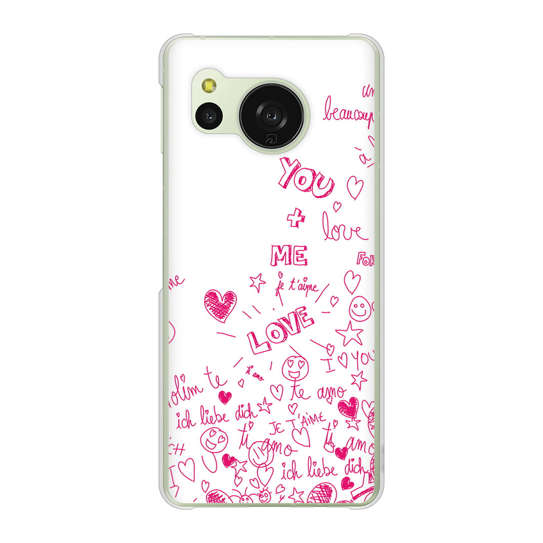 AQUOS sense8 SH-M26 高画質仕上げ 背面印刷 ハードケースプリティハート