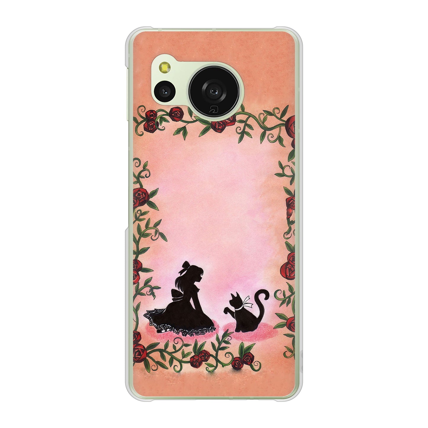 AQUOS sense8 SH-M26 高画質仕上げ 背面印刷 ハードケースお姫様とネコ