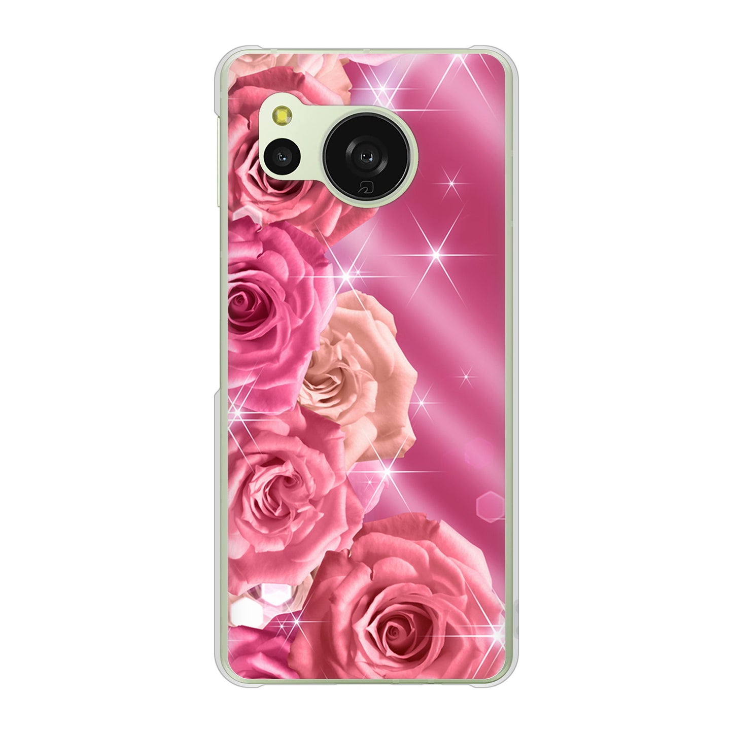 AQUOS sense8 SH-M26 高画質仕上げ 背面印刷 ハードケース 【1182 ピンクの薔薇に誘われて】