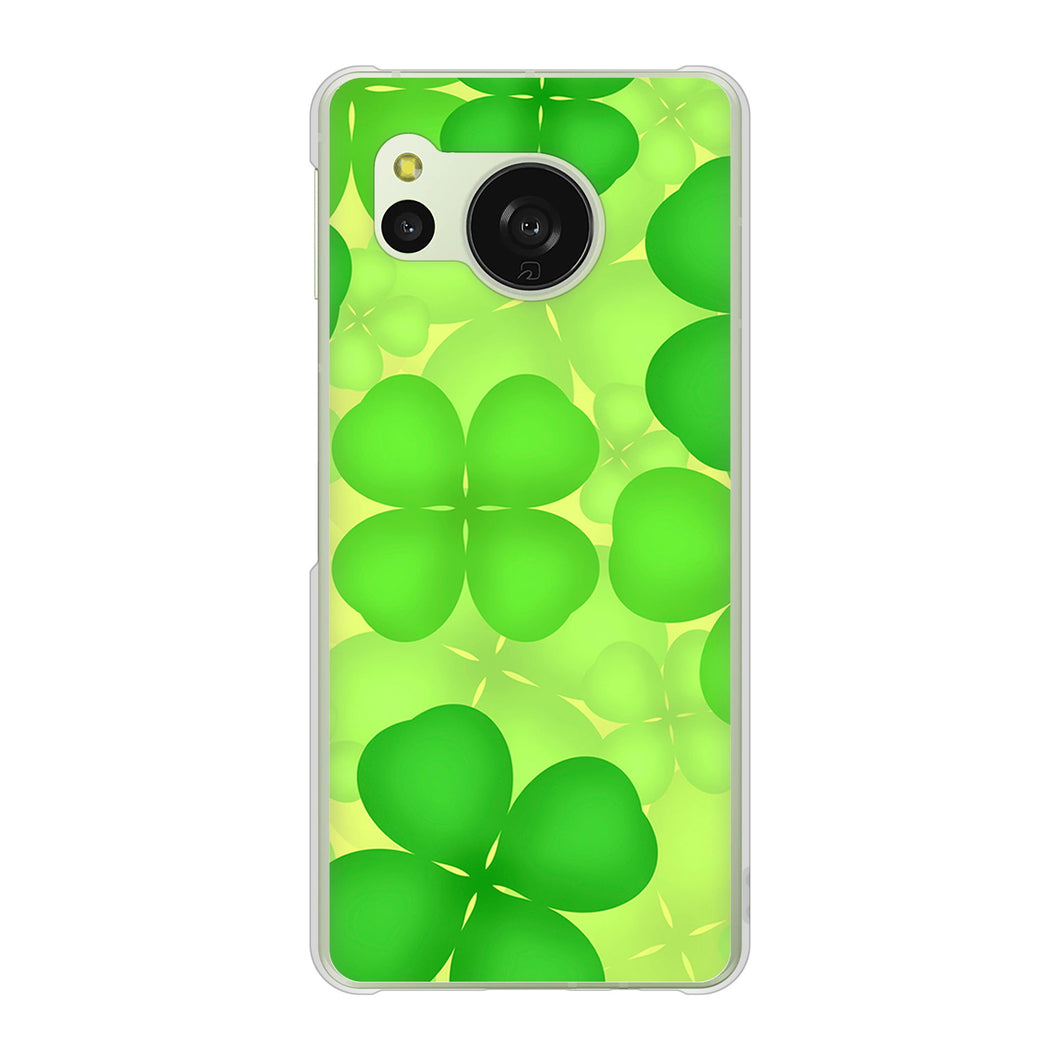 AQUOS sense8 SH-M26 高画質仕上げ 背面印刷 ハードケース 【1297 四つ葉のクローバー】