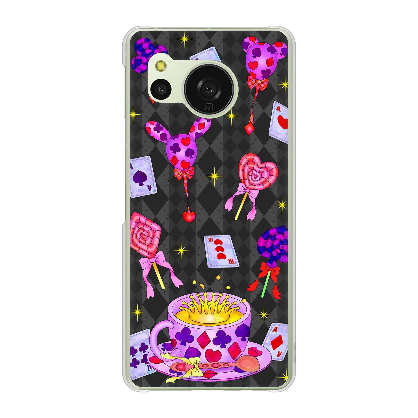 AQUOS sense8 SH-M26 高画質仕上げ 背面印刷 ハードケースむかいあぐる トランプティー