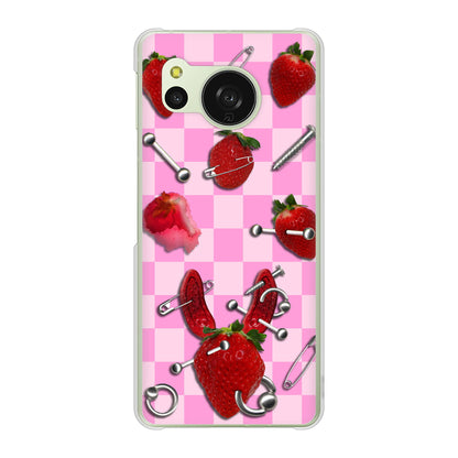 AQUOS sense8 SH-M26 高画質仕上げ 背面印刷 ハードケースむかいあぐる 苺パンク