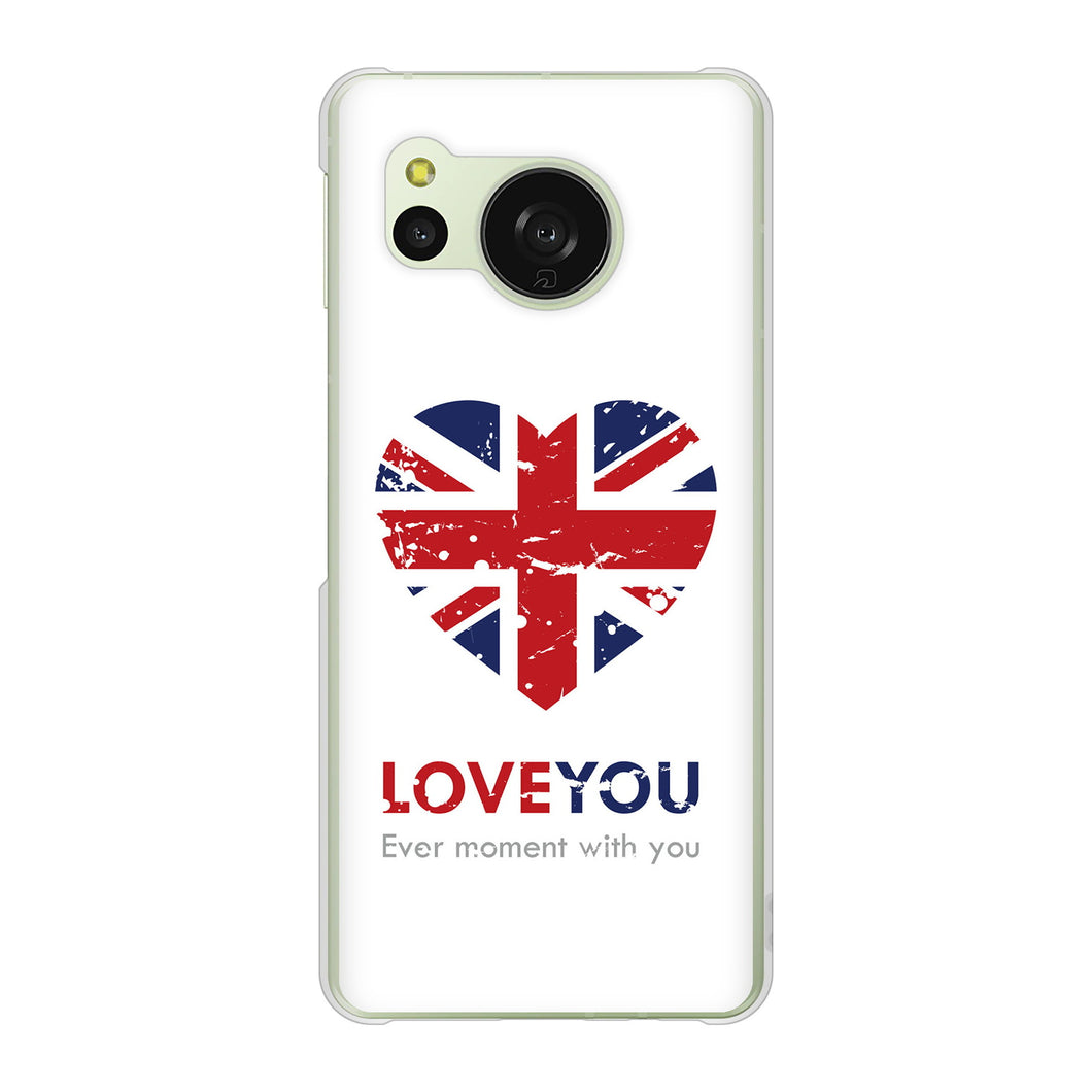 AQUOS sense8 SH-M26 高画質仕上げ 背面印刷 ハードケースユニオンジャックハート