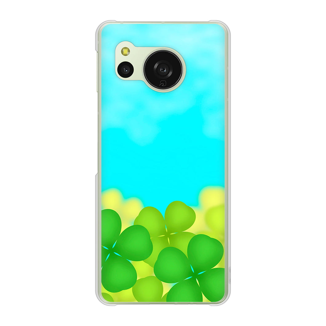 AQUOS sense8 SH-M26 高画質仕上げ 背面印刷 ハードケース 【VA820 四葉のクローバー畑】