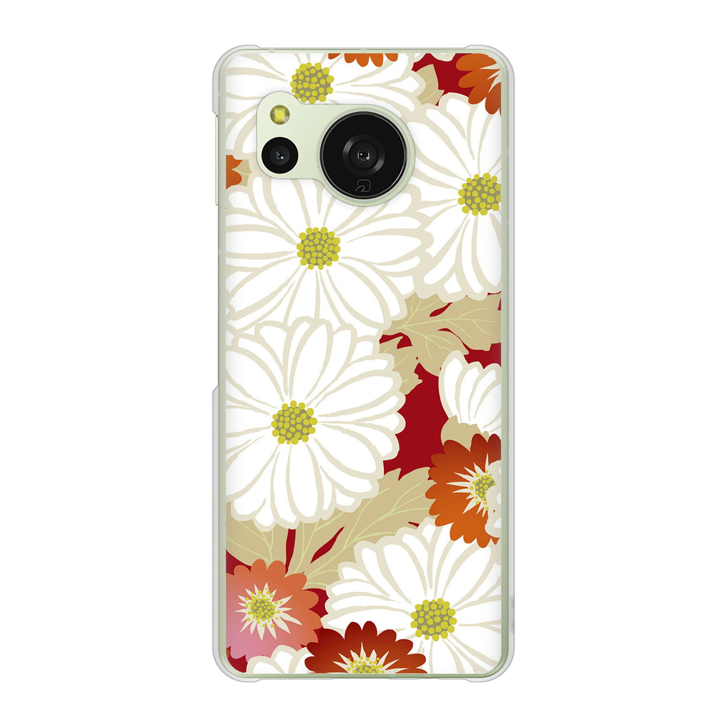 AQUOS sense8 SH-M26 高画質仕上げ 背面印刷 ハードケース和花柄