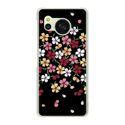 AQUOS sense8 SH-M26 高画質仕上げ 背面印刷 ハードケース和花柄