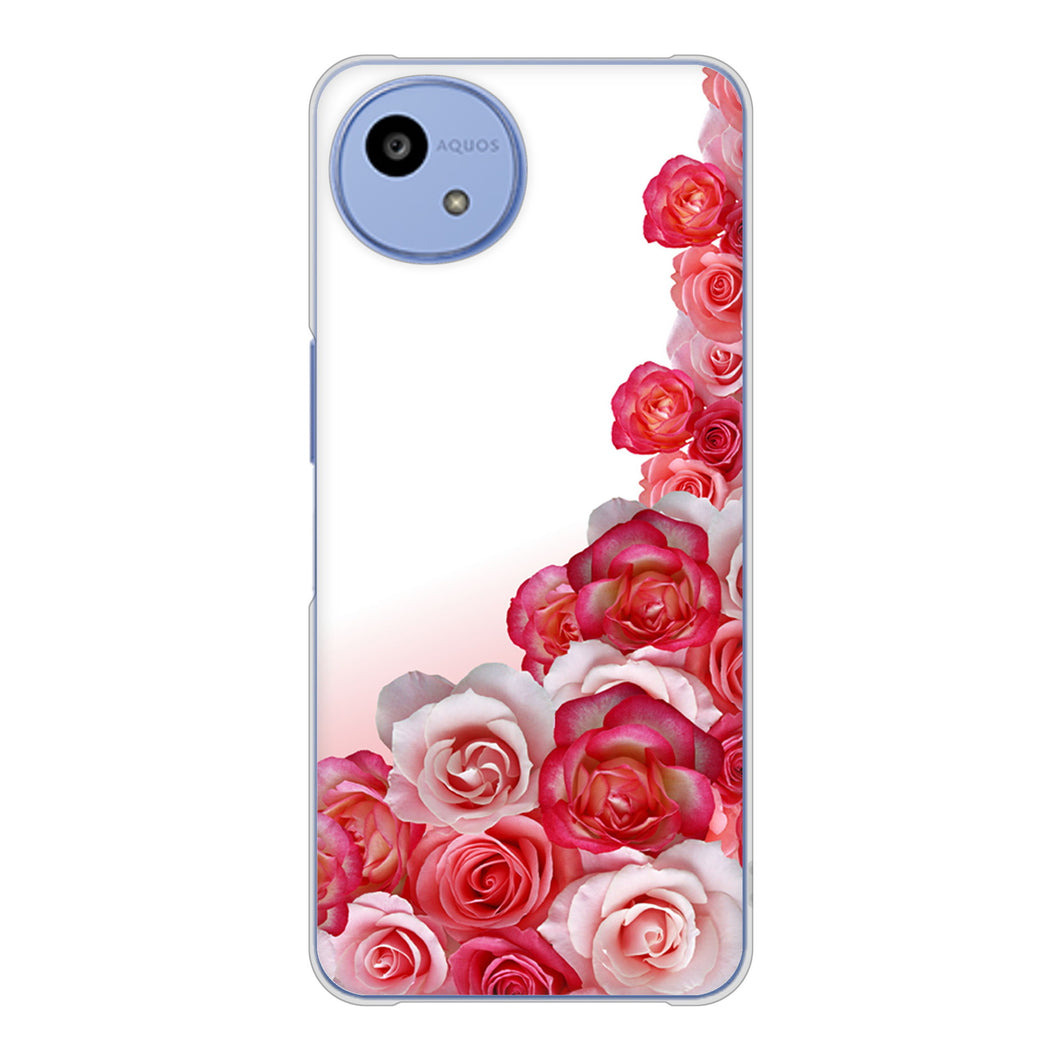 AQUOS wish5 SH-M32 高画質仕上げ 背面印刷 ハードケースロマンチックなバラ