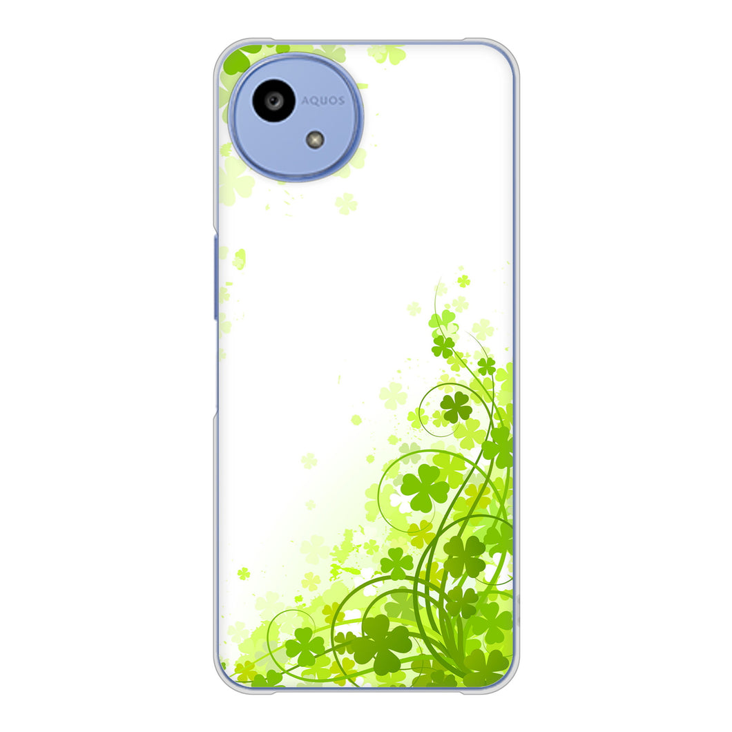 AQUOS wish5 SH-M32 高画質仕上げ 背面印刷 ハードケース 【565 四葉のクローバー】