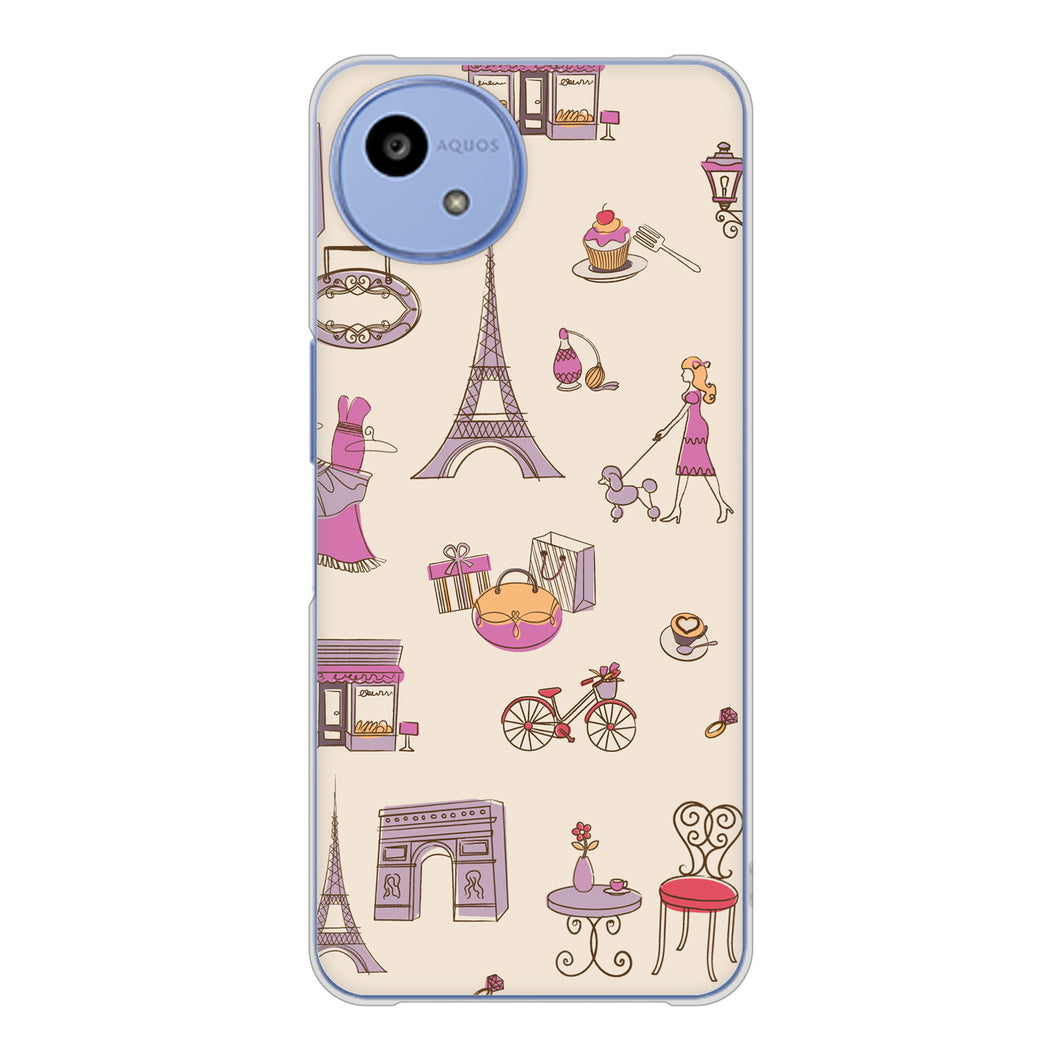 AQUOS wish5 SH-M32 高画質仕上げ 背面印刷 ハードケースLOVE フランス