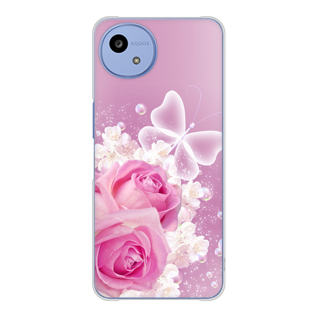 AQUOS wish5 SH-M32 高画質仕上げ 背面印刷 ハードケースロマンチックなバラ