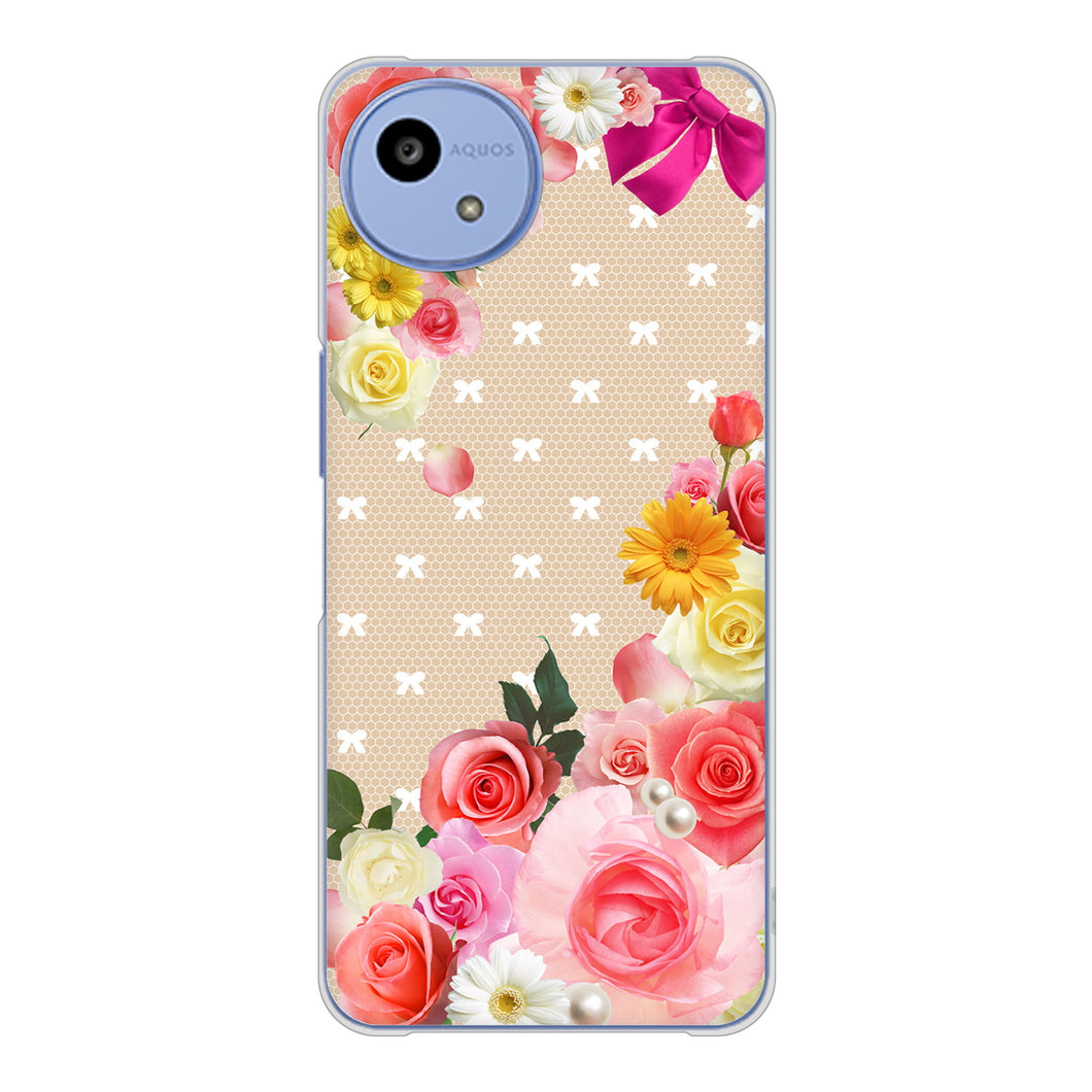 AQUOS wish5 SH-M32 高画質仕上げ 背面印刷 ハードケースロマンチックなバラ