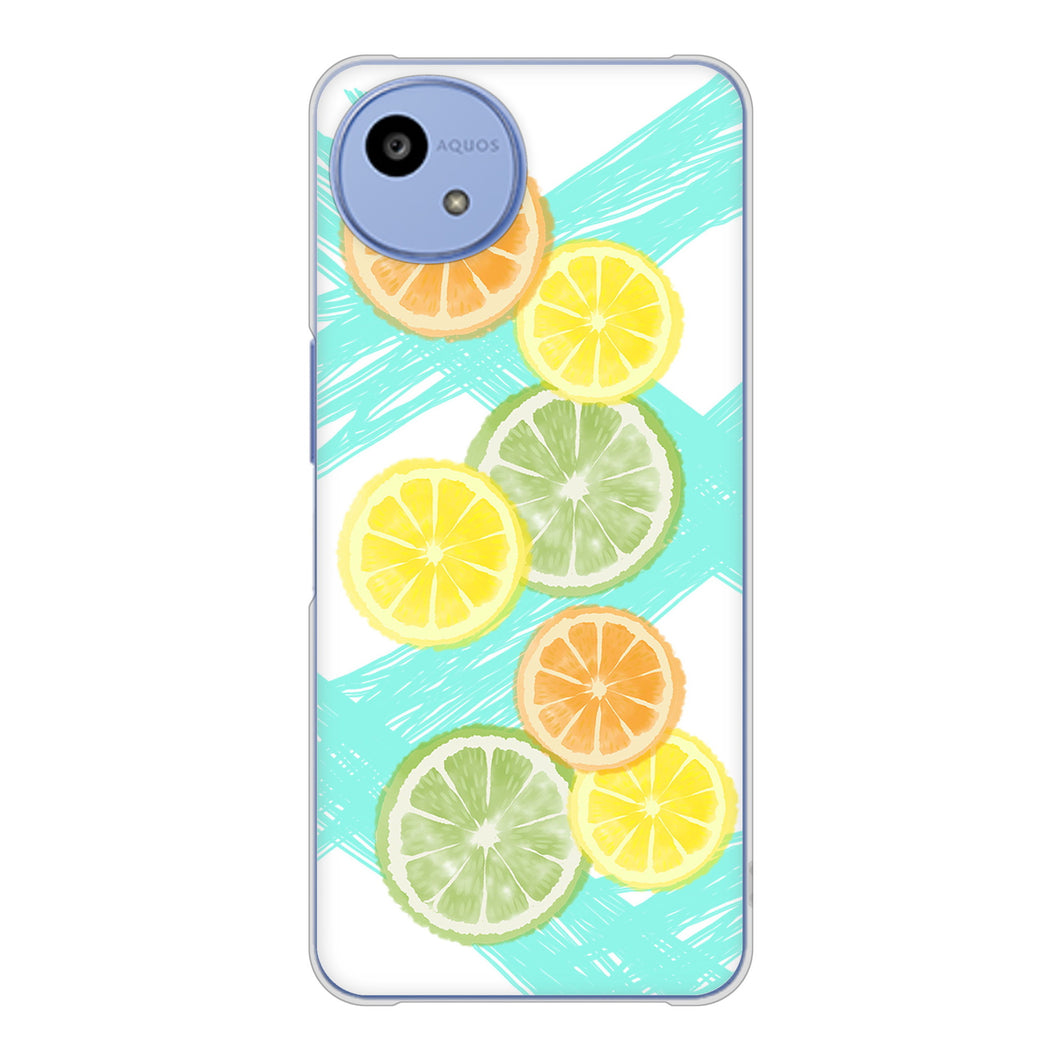 AQUOS wish5 SH-M32 高画質仕上げ 背面印刷 ハードケース 【YJ183 オレンジライム】