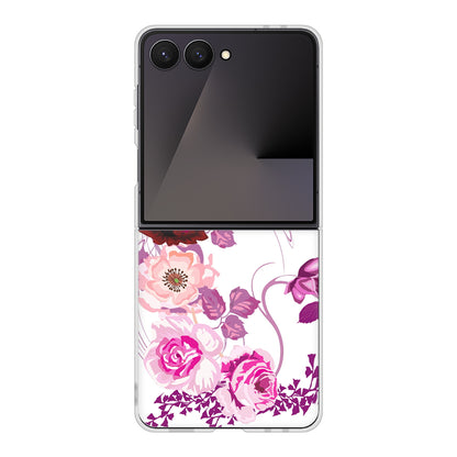 Galaxy Z Flip7 SM-F766Z SoftBank 高画質仕上げ 背面印刷 ハードケースロマンチックなバラ