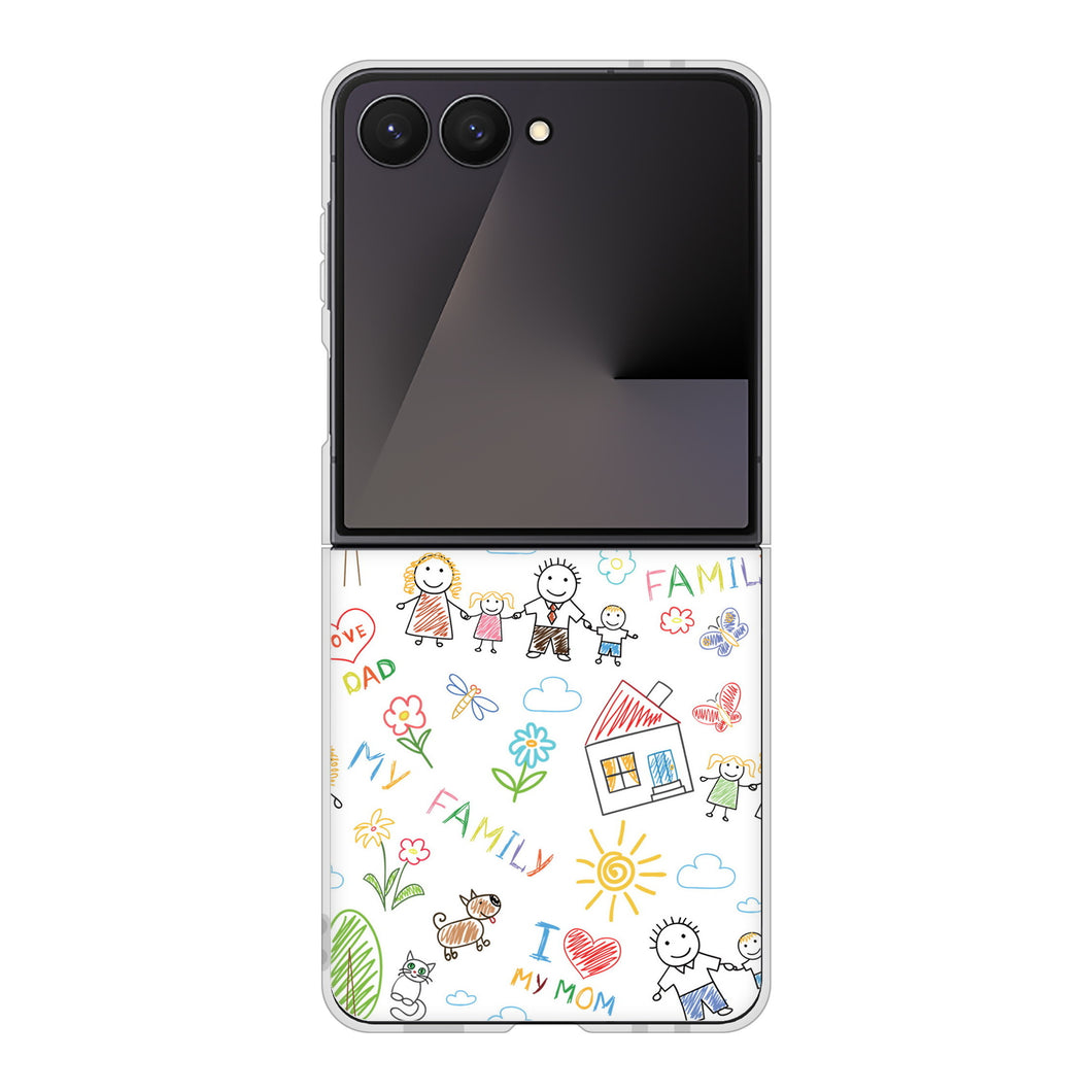 Galaxy Z Flip7 SM-F766Z SoftBank 高画質仕上げ 背面印刷 ハードケースカップル＆ファミリー