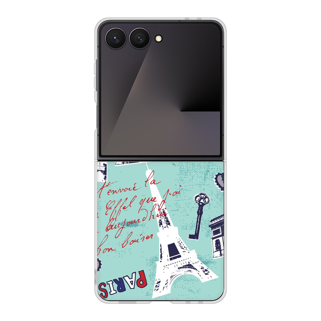 Galaxy Z Flip7 SM-F766Z SoftBank 高画質仕上げ 背面印刷 ハードケースビューティフルパリレッド