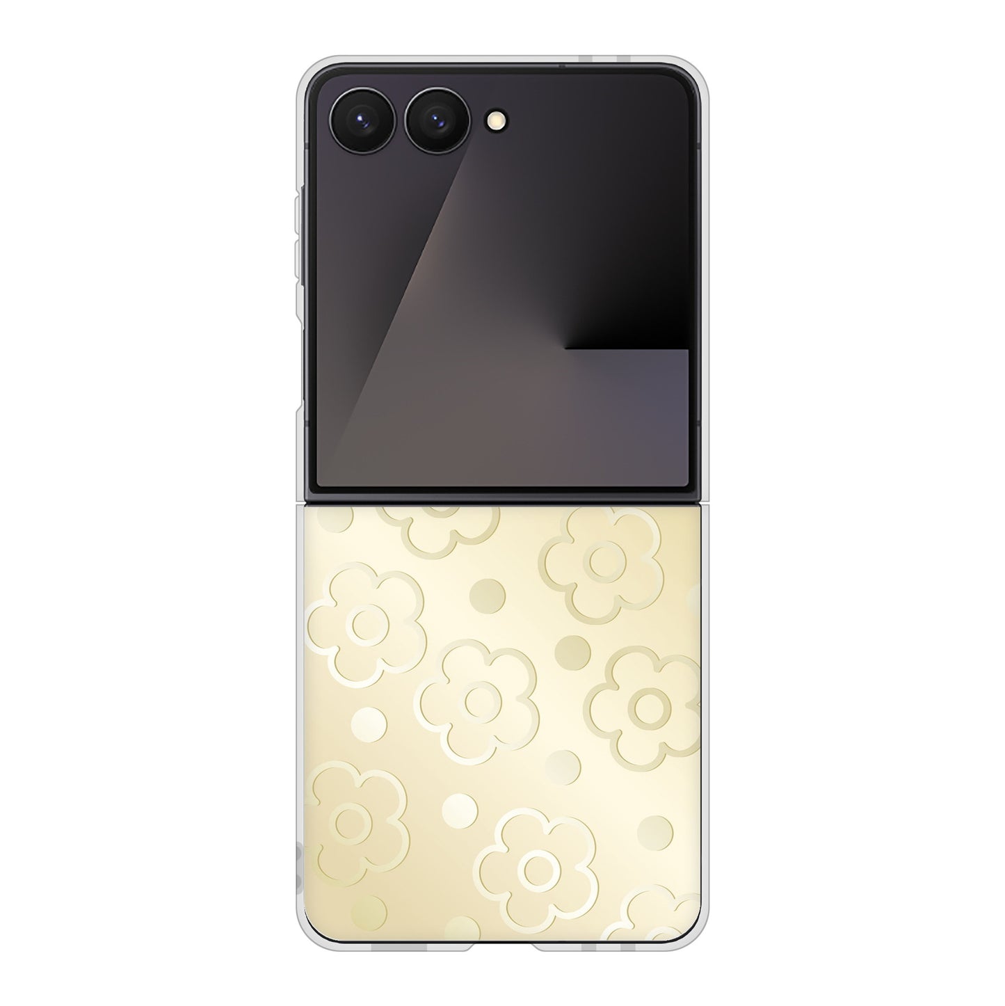 Galaxy Z Flip7 SM-F766Z SoftBank 高画質仕上げ 背面印刷 ハードケースエンボス風デイジーシンプル