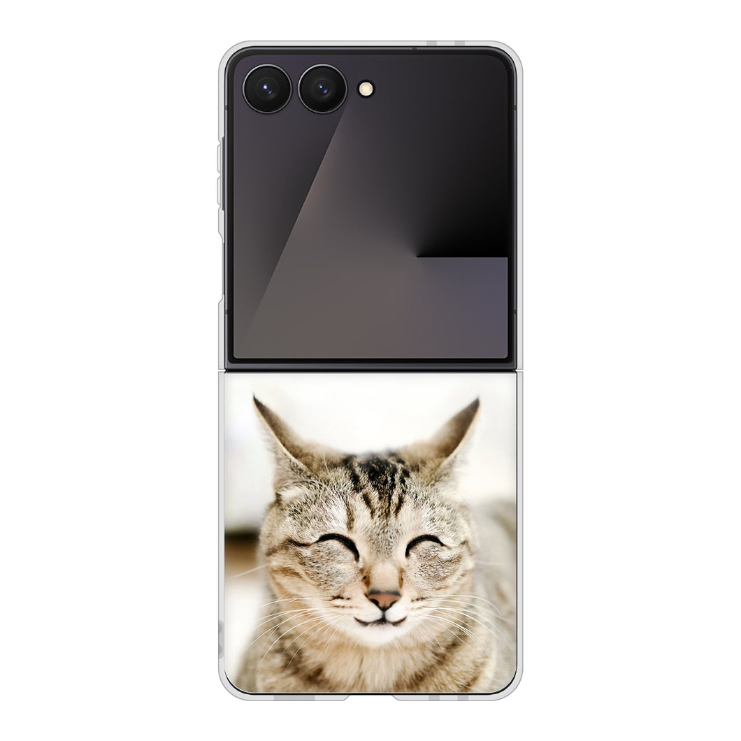 Galaxy Z Flip7 SM-F766Z SoftBank 高画質仕上げ 背面印刷 ハードケース 【VA801 笑福ねこ】