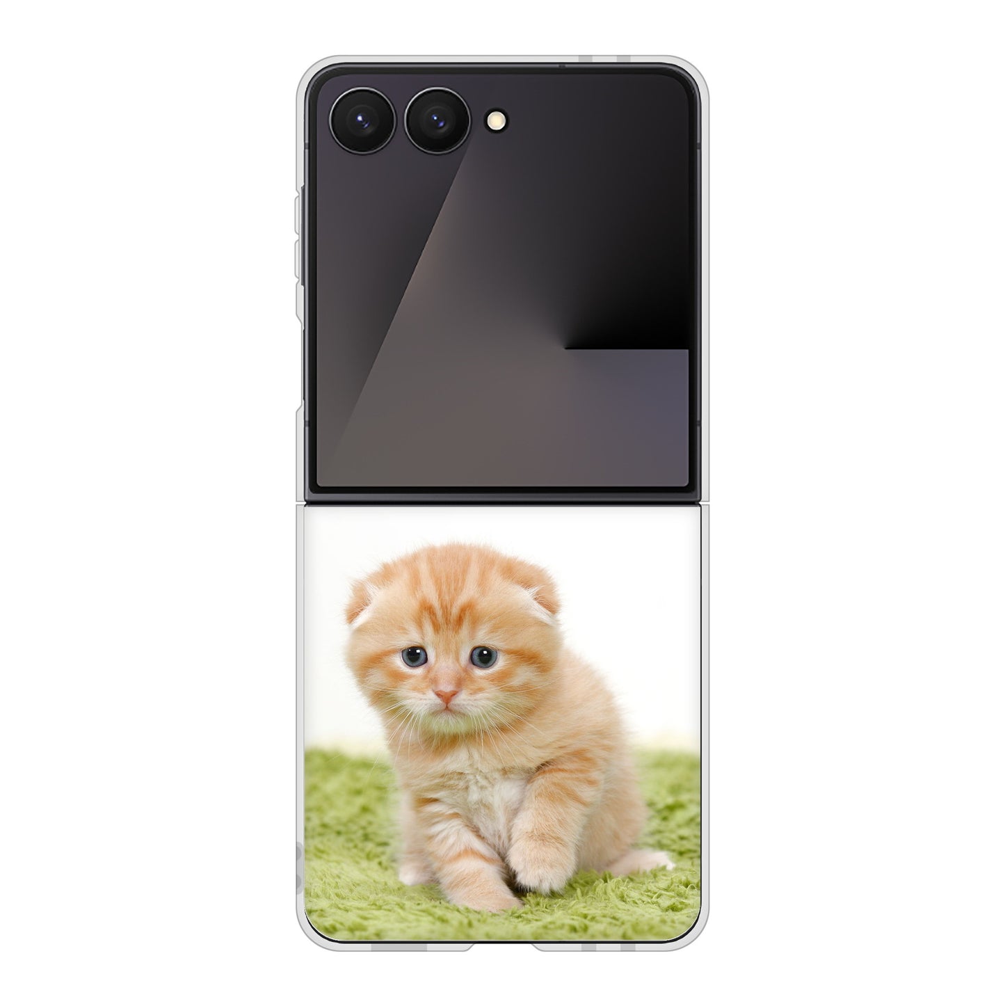Galaxy Z Flip7 SM-F766Z SoftBank 高画質仕上げ 背面印刷 ハードケース 【VA802 ネコこっそり】