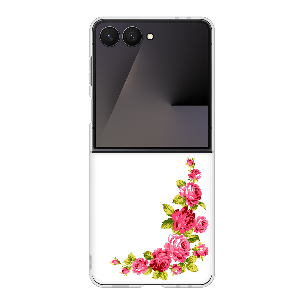 Galaxy Z Flip7 SM-F766Z SoftBank 高画質仕上げ 背面印刷 ハードケースロマンチックなバラ