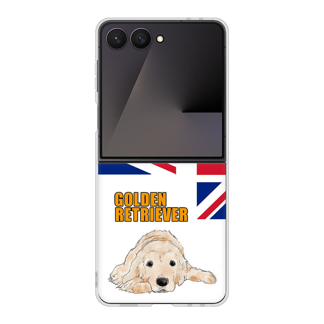 Galaxy Z Flip7 SM-F766Z SoftBank 高画質仕上げ 背面印刷 ハードケースゴールデンレトリバー