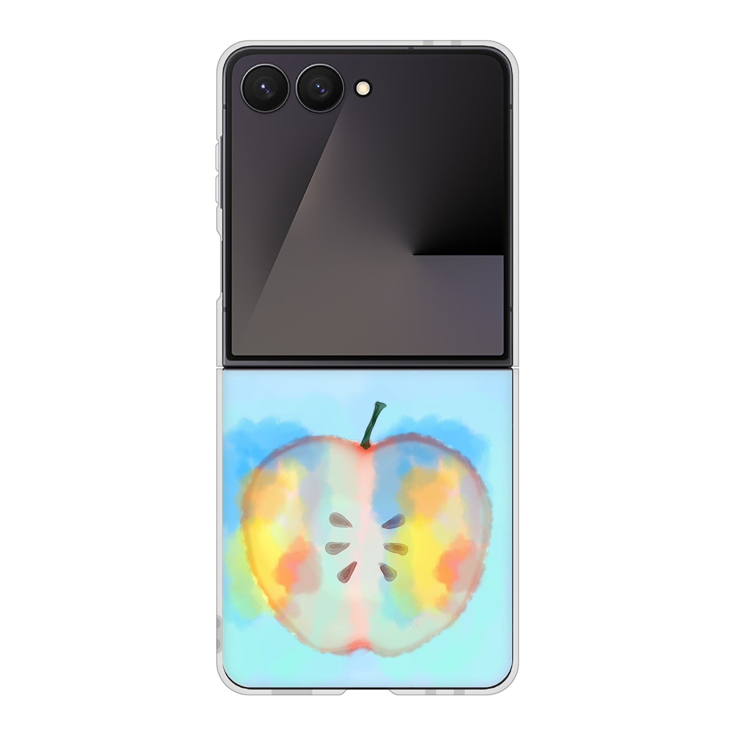 Galaxy Z Flip7 SM-F766Z SoftBank 高画質仕上げ 背面印刷 ハードケース 【YJ181 りんご 水彩181】