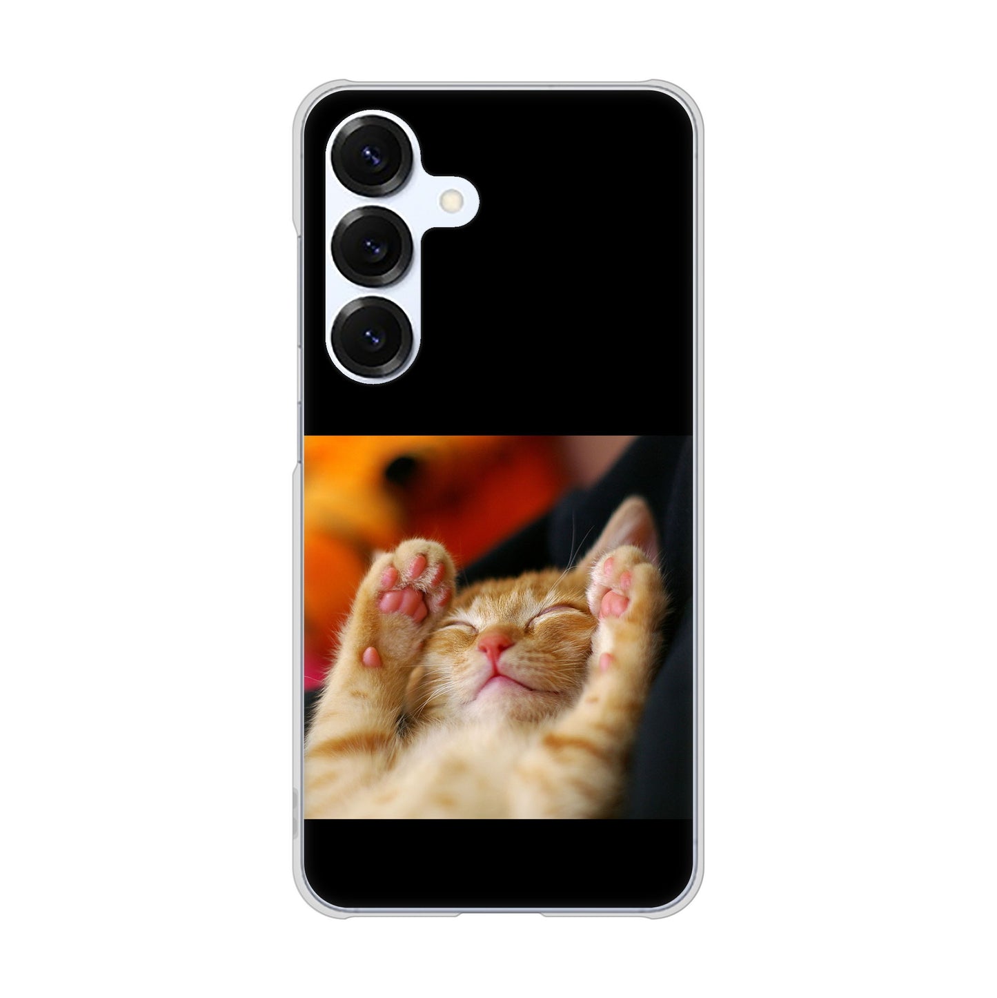 Galaxy S25 SM-S931Z SoftBank 高画質仕上げ 背面印刷 ハードケース 【VA804 爆睡するネコ】