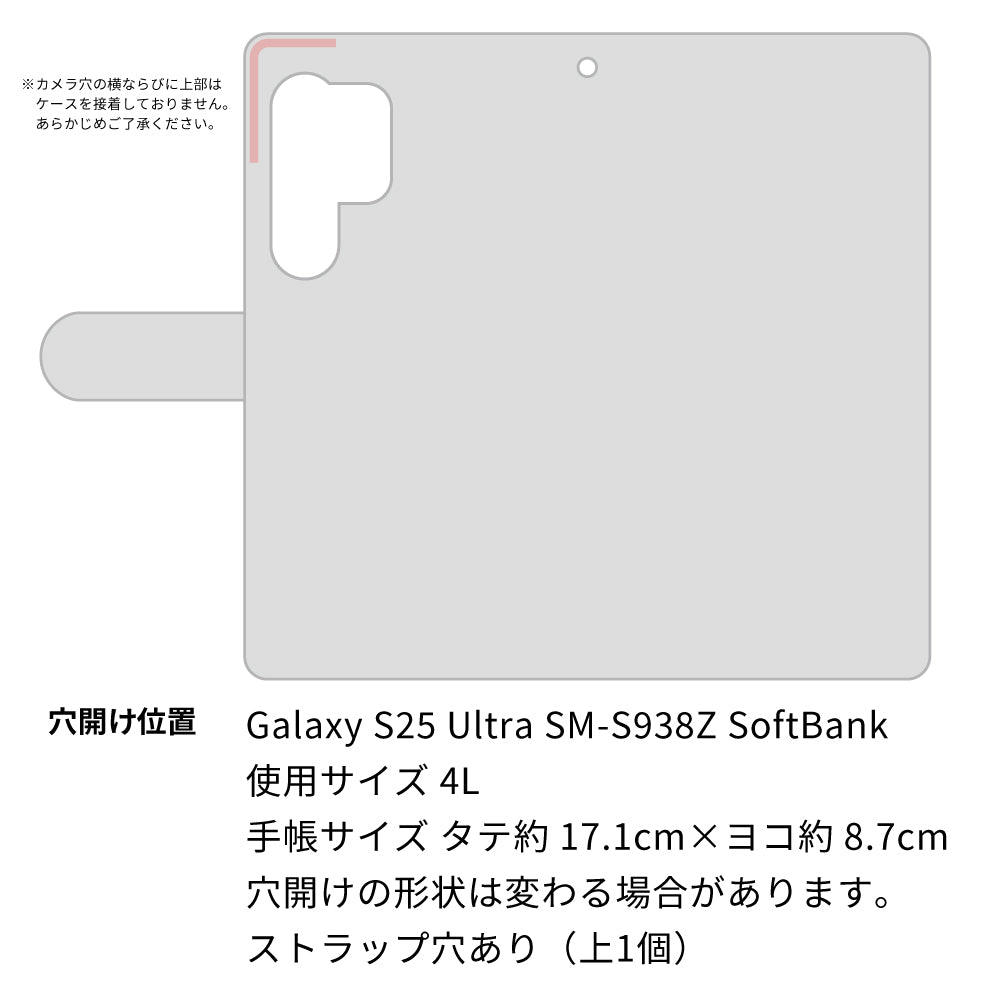 Galaxy S25 Ultra SM-S938Z SoftBank 高画質仕上げ プリント手帳型ケース ( 薄型スリム ) 【432 張付の骸】