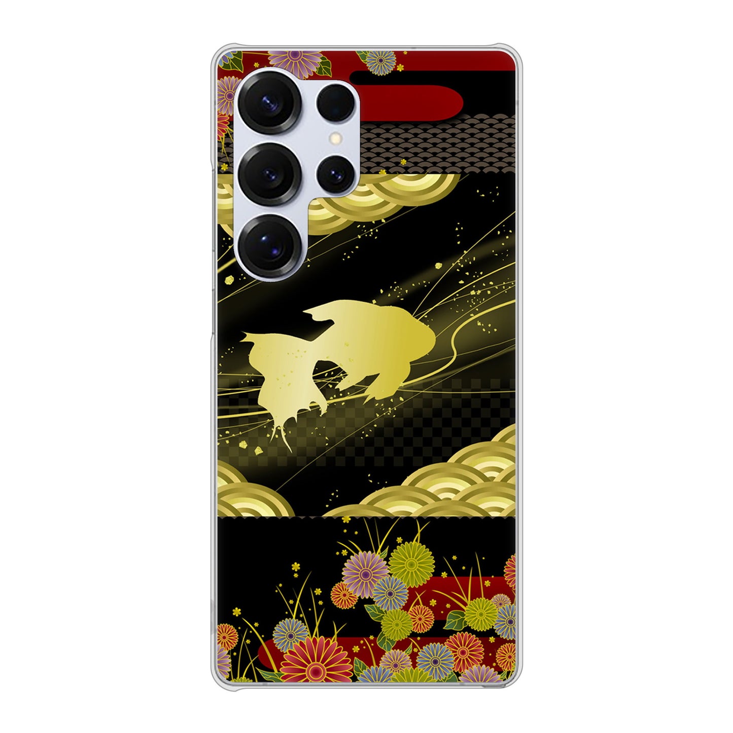 Galaxy S25 Ultra SM-S938Z SoftBank 高画質仕上げ 背面印刷 ハードケース 【174 天の川の金魚】