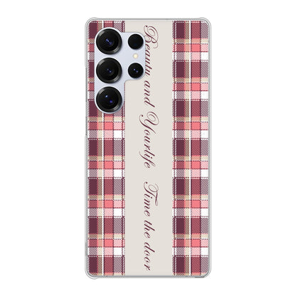 Galaxy S25 Ultra SM-S938Z SoftBank 高画質仕上げ 背面印刷 ハードケースピンクチェック