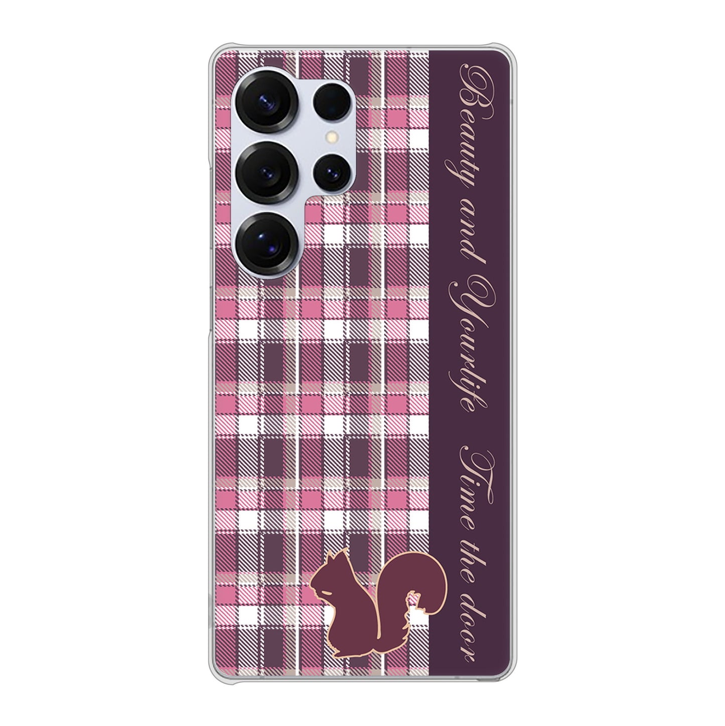 Galaxy S25 Ultra SM-S938Z SoftBank 高画質仕上げ 背面印刷 ハードケースピンクチェック