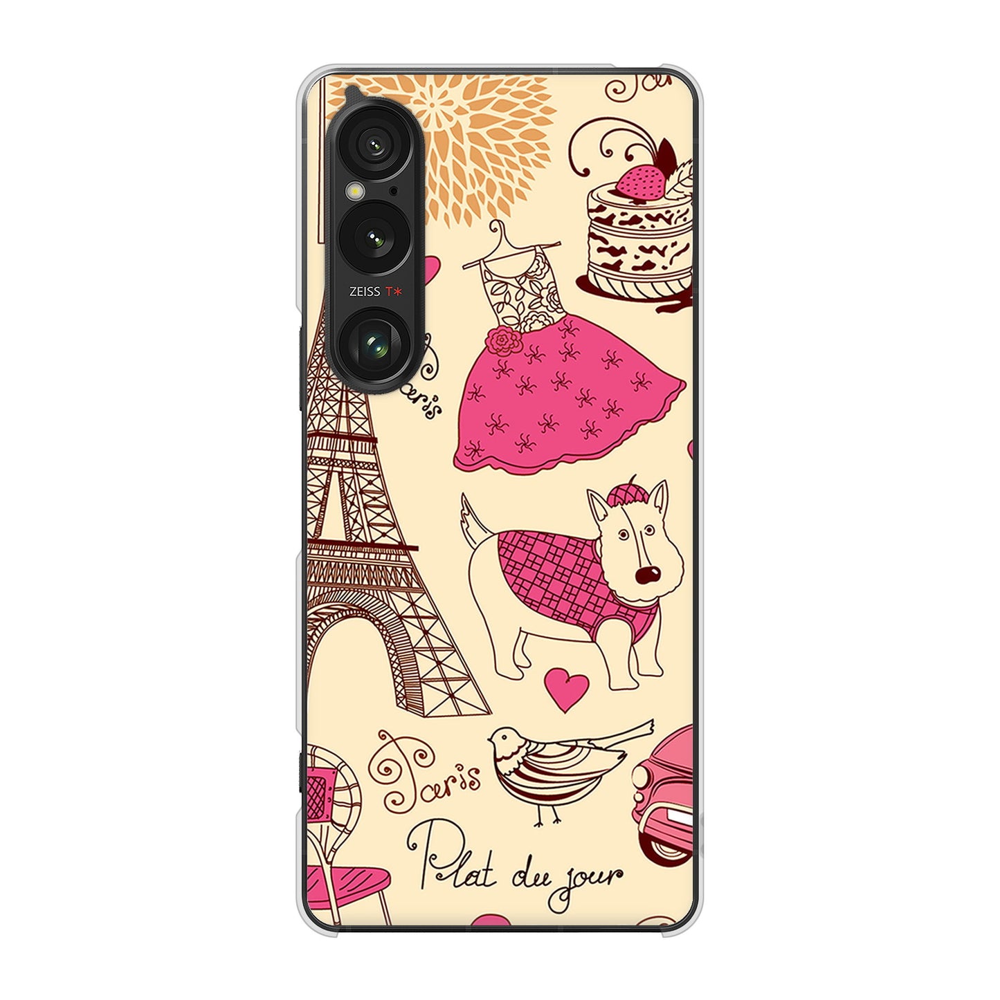 Xperia 1 VI SO-51E docomo 高画質仕上げ 背面印刷 ハードケースLOVE フランス