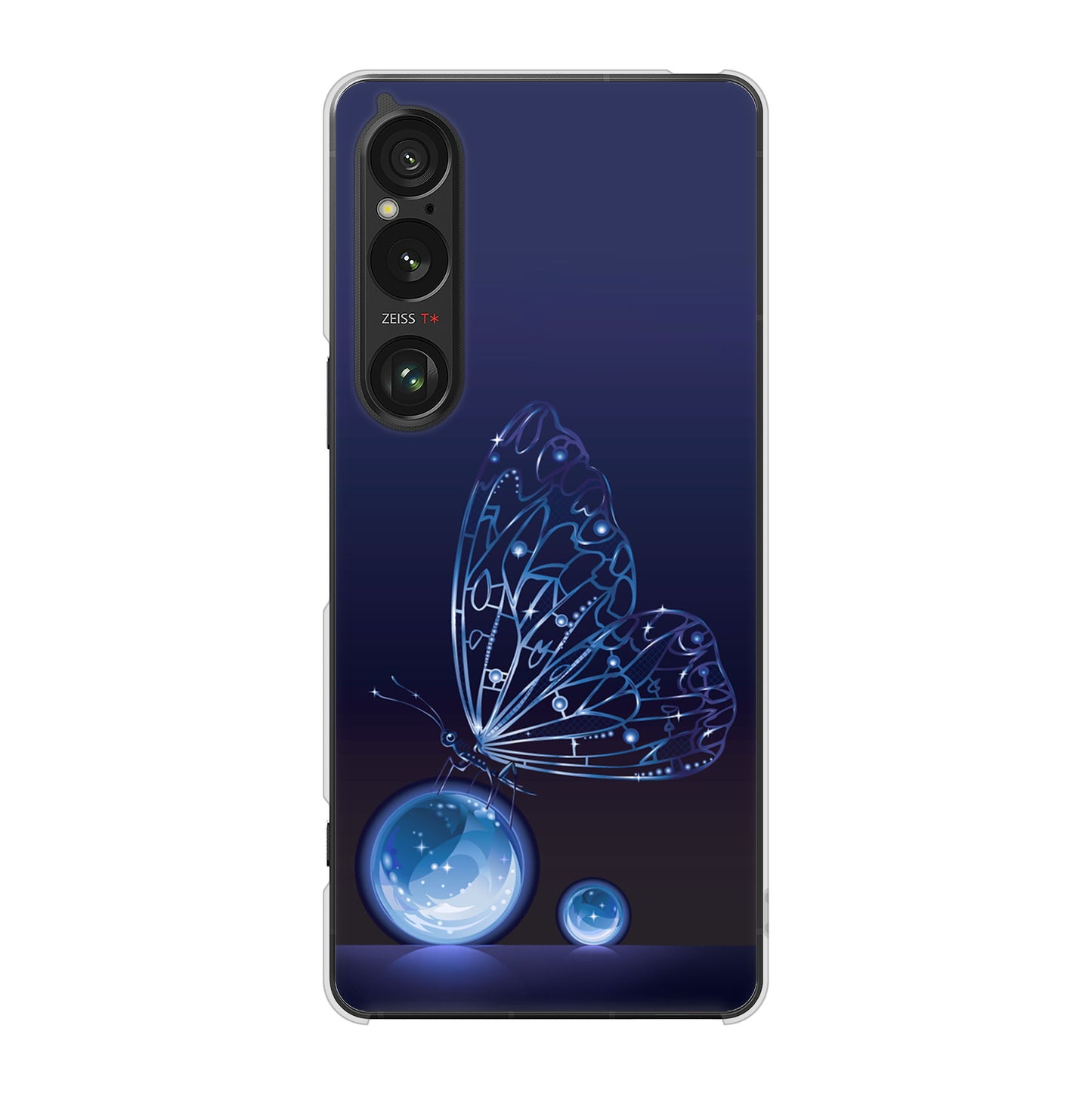 Xperia 1 VI SO-51E docomo 高画質仕上げ 背面印刷 ハードケースバタフライ