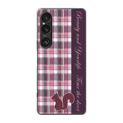 Xperia 1 VI SO-51E docomo 高画質仕上げ 背面印刷 ハードケースピンクチェック