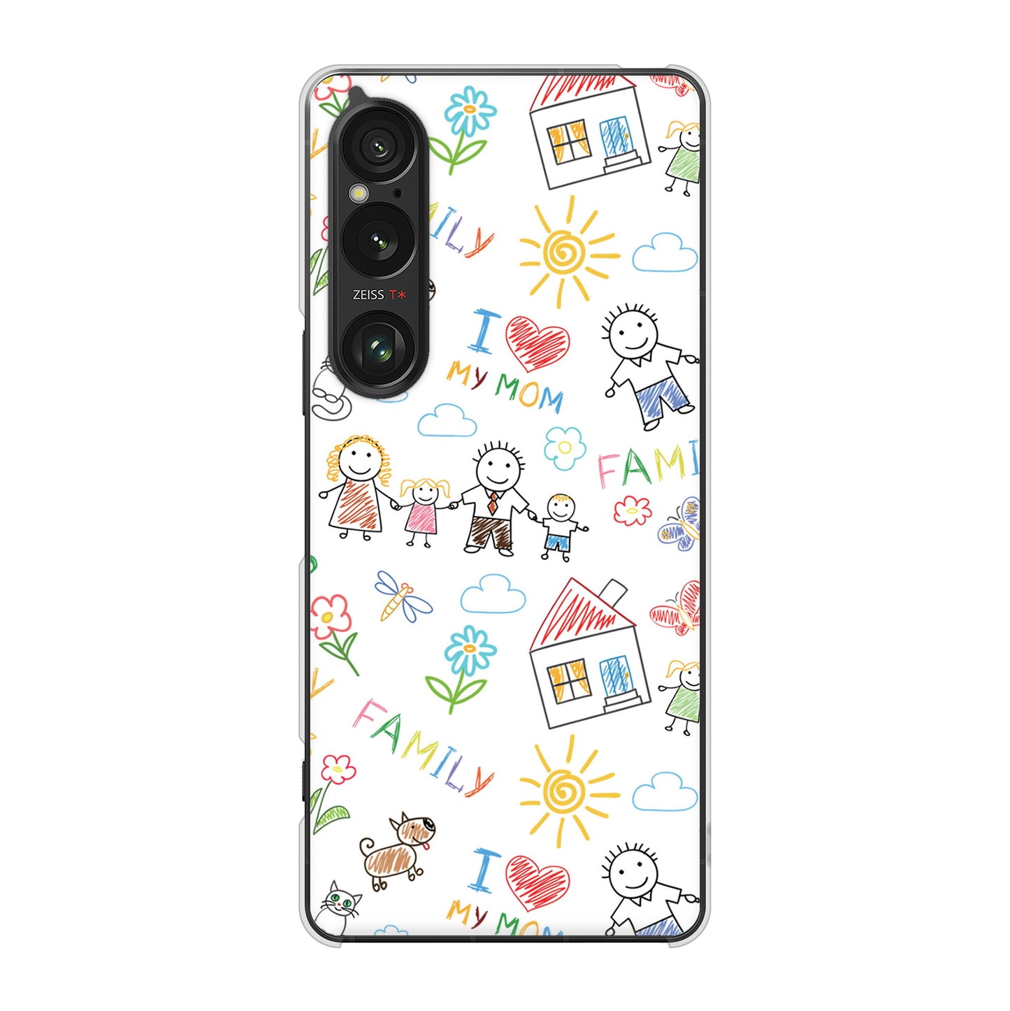 Xperia 1 VI SO-51E docomo 高画質仕上げ 背面印刷 ハードケースカップル＆ファミリー