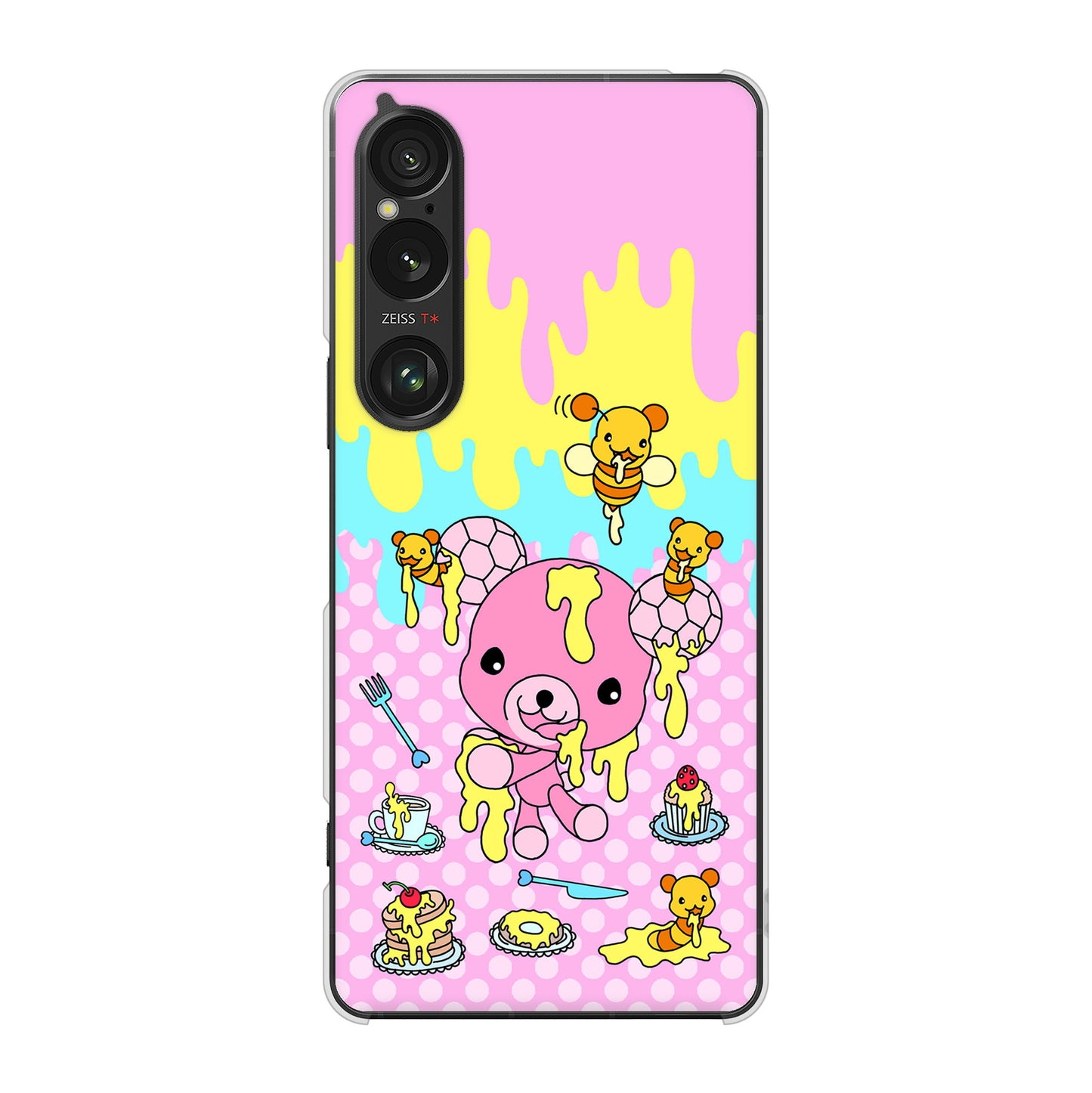 Xperia 1 VI SO-51E docomo 高画質仕上げ 背面印刷 ハードケースむかいあぐる ハニベア