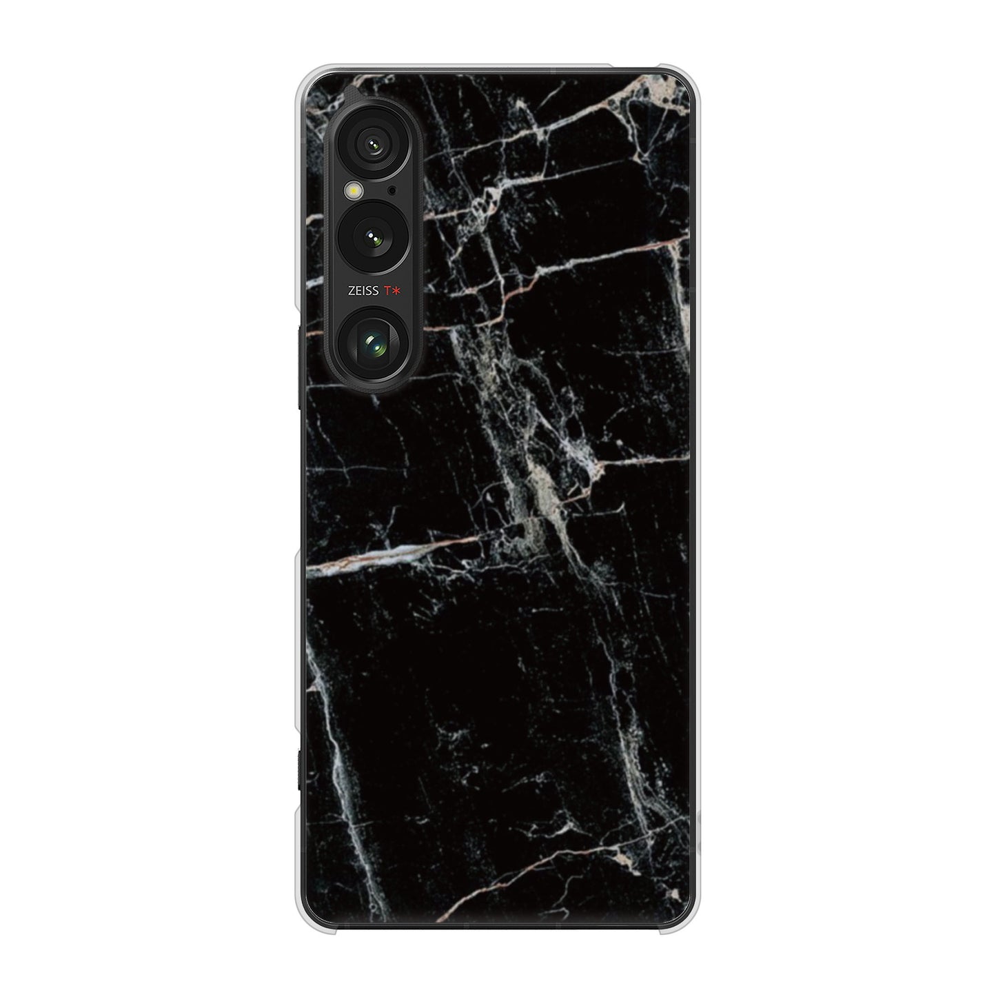 Xperia 1 VI SO-51E docomo 高画質仕上げ 背面印刷 ハードケース大理石BK