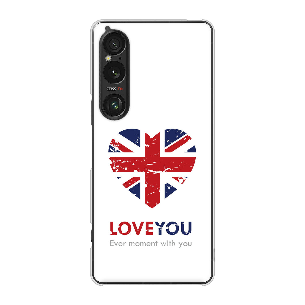 Xperia 1 VI SO-51E docomo 高画質仕上げ 背面印刷 ハードケースユニオンジャックハート